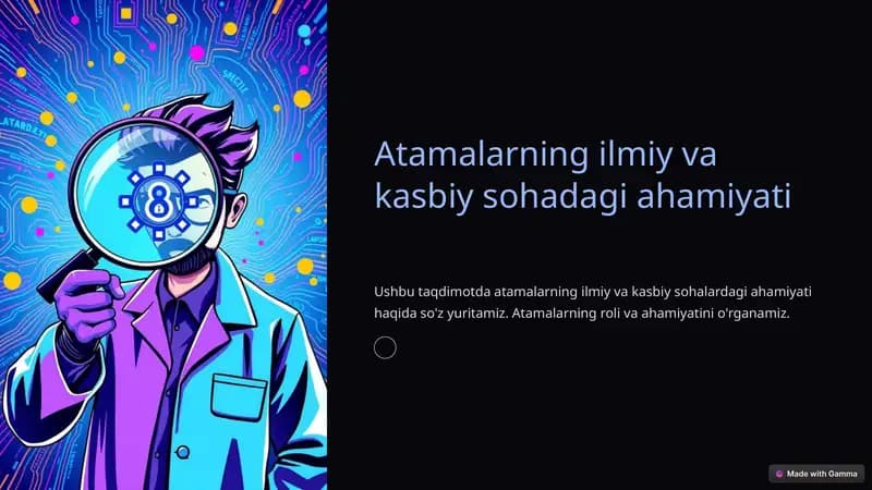 Atamalarning ilmiy va kasbiy sohadagi ahamiyati