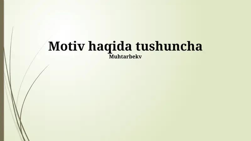 Motiv tushunchasi