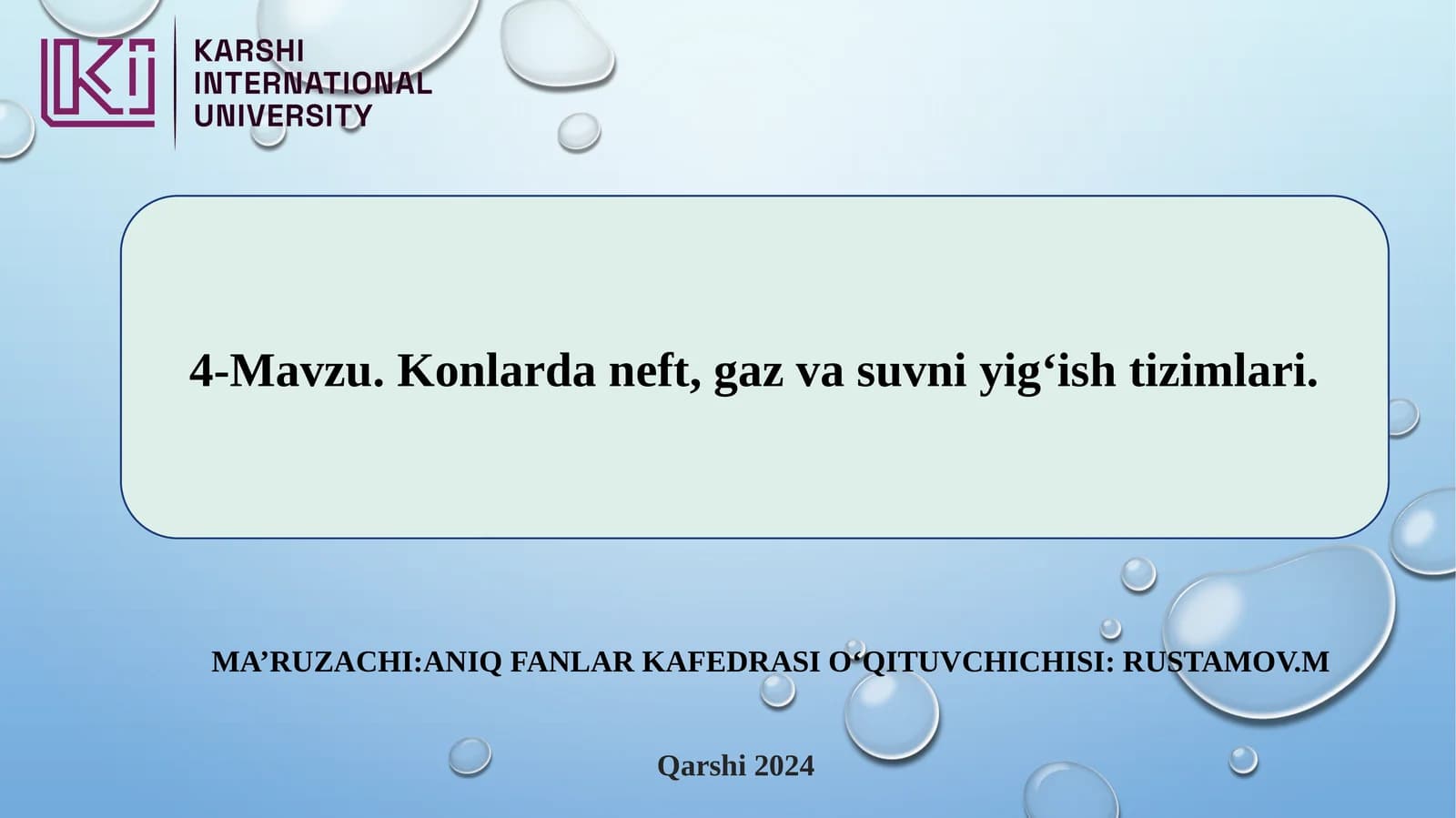 Konlarda neft, gaz va suvni yig‘ish tizimlari