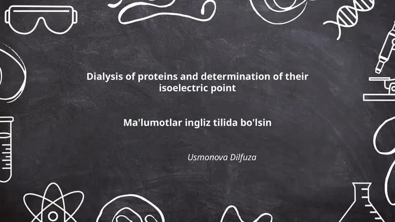 Protein dialysis and isoelectric point determination