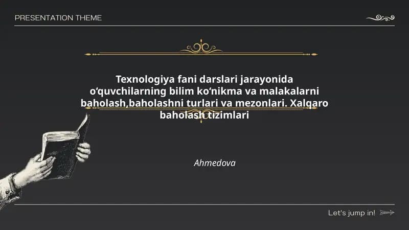 Texnologiya fanida baholash tizimlari