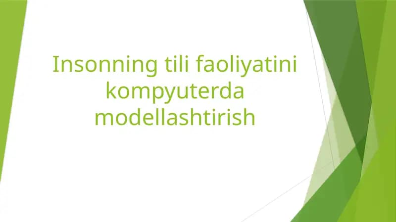 Insonning tilifaoliyatini kompyuterda modellashtirish