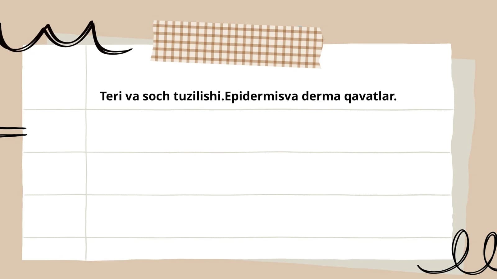Epidermis va derma qavatlar