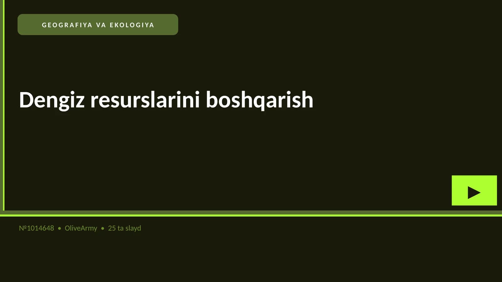 GEOGRAFIYA VA EKOLOGIYA