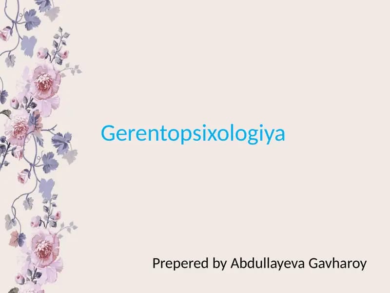 Gerontopsixologiya