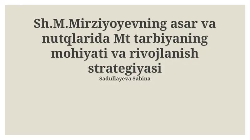 Xalq Birligi va Vatanparvarlik Ruhida Tarbiya