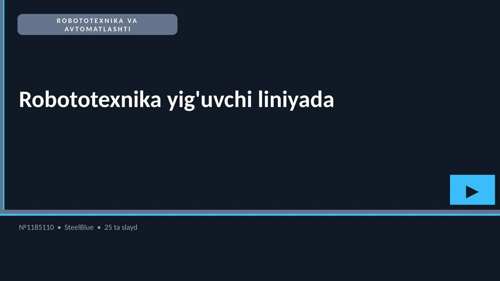 Robototexnika va avtomatlashtirish