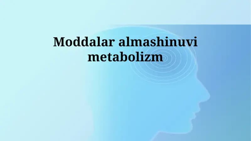 Moddalar almashinuvi metabolizm