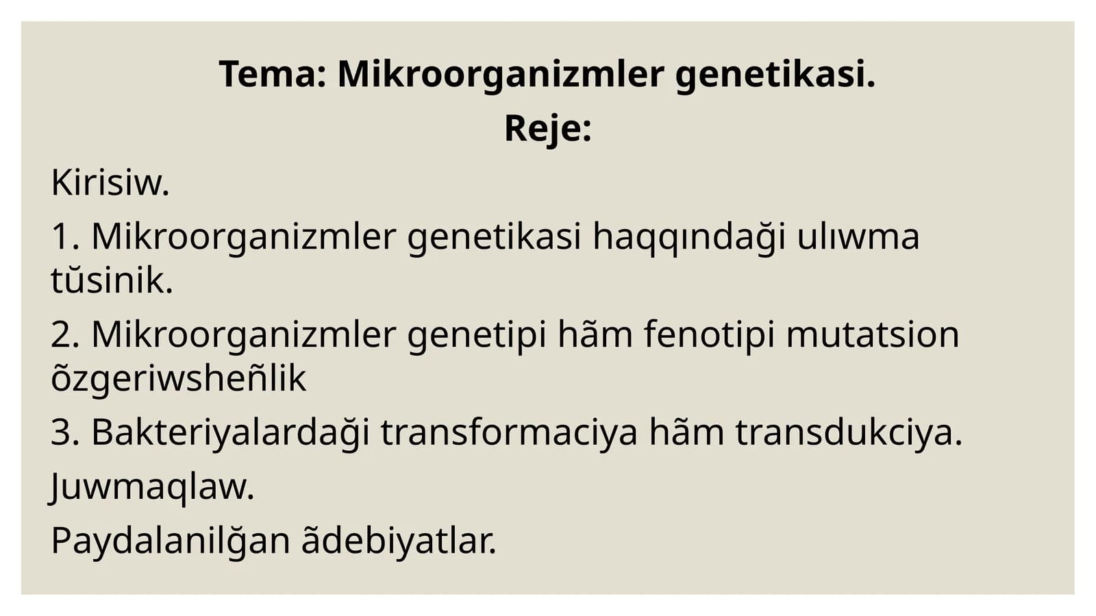 Mikroorganizmler genetikasi