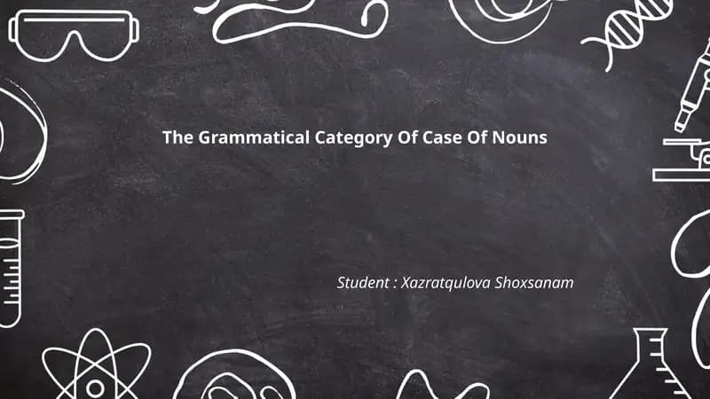 The Grammatical Category Of Case Of Nouns