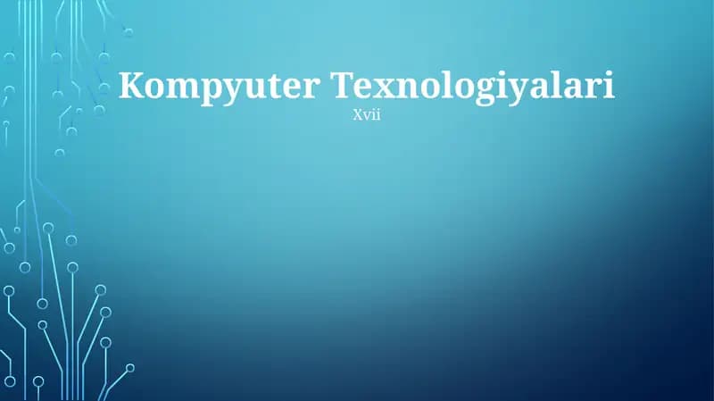 Kompyuter Texnologiyalari