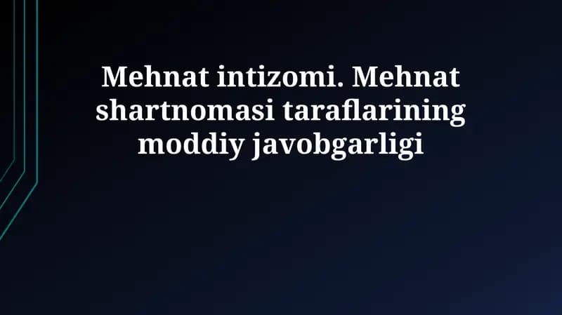 Mehnat intizomi