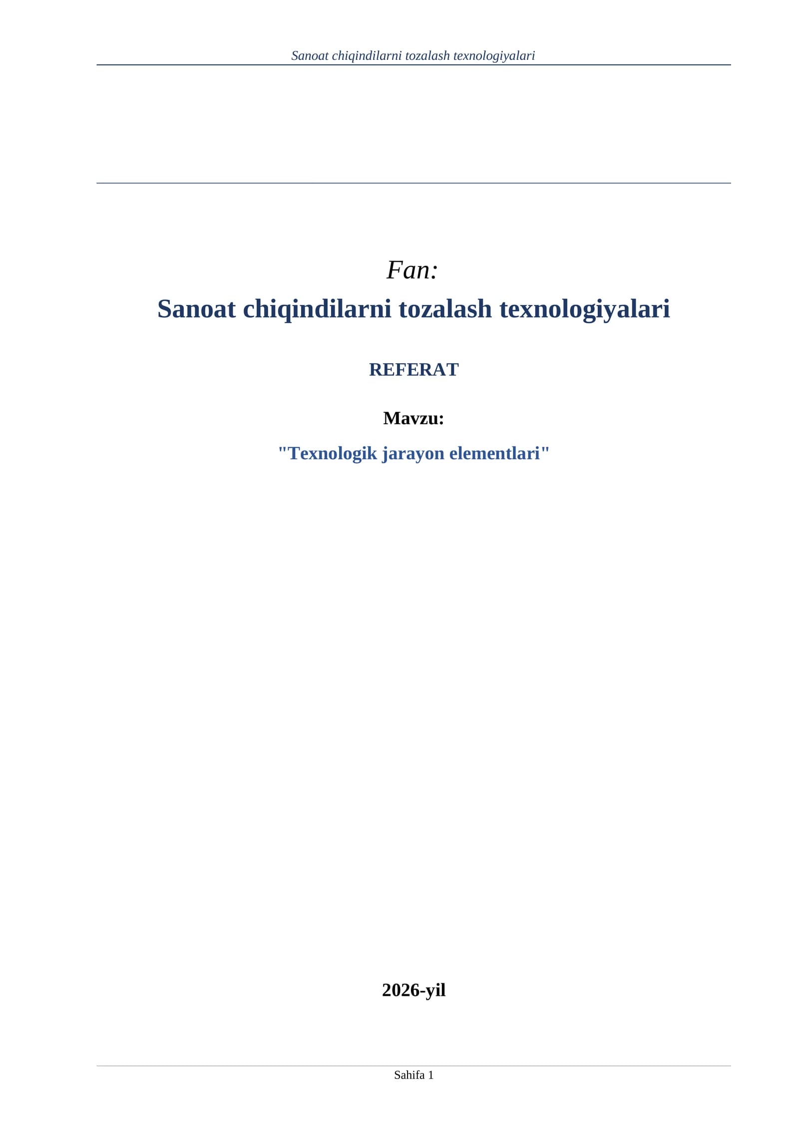 Sanoat chiqindilarni tozalash texnologiyalari
