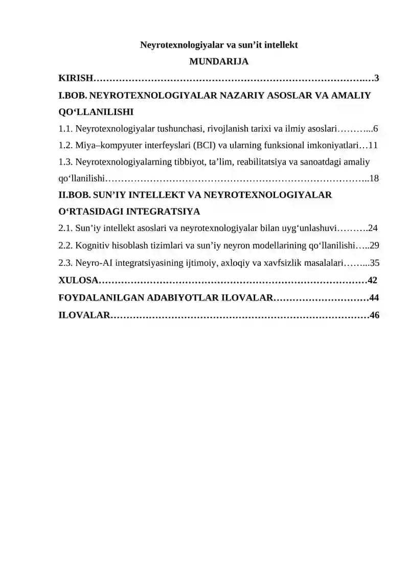 Neyrotexnologiyalar va sun’it intellekt