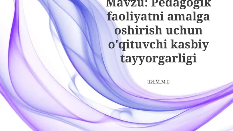 Samarali pedagogik amaliyotni ta'riflash