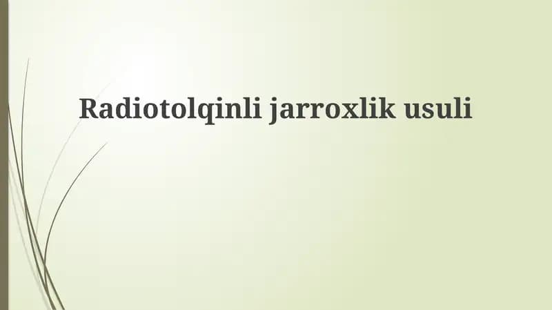 Radio to'lqinli jarrohlik usuli