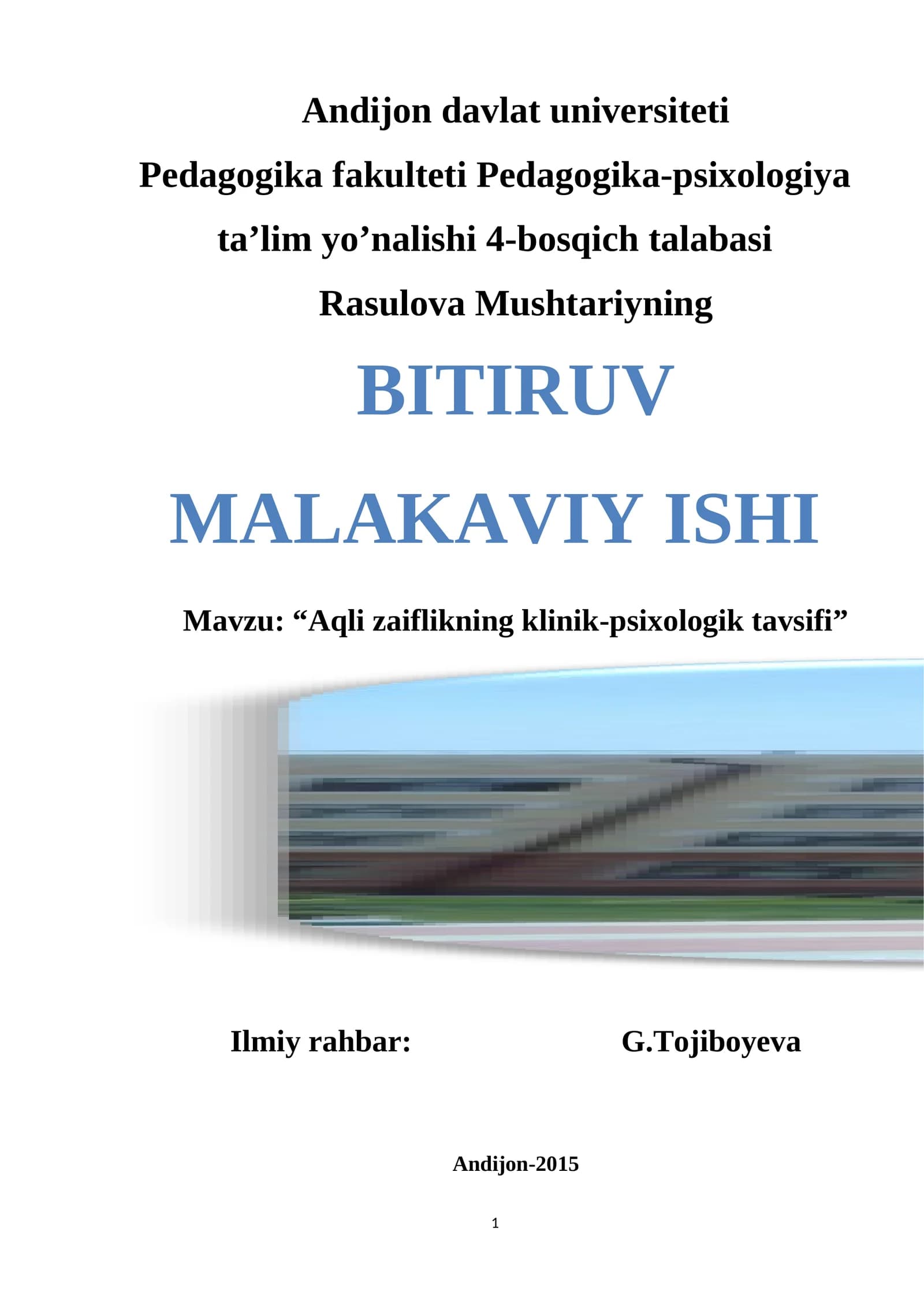 Aqli zaiflikning klinik-psixologik tavsifi