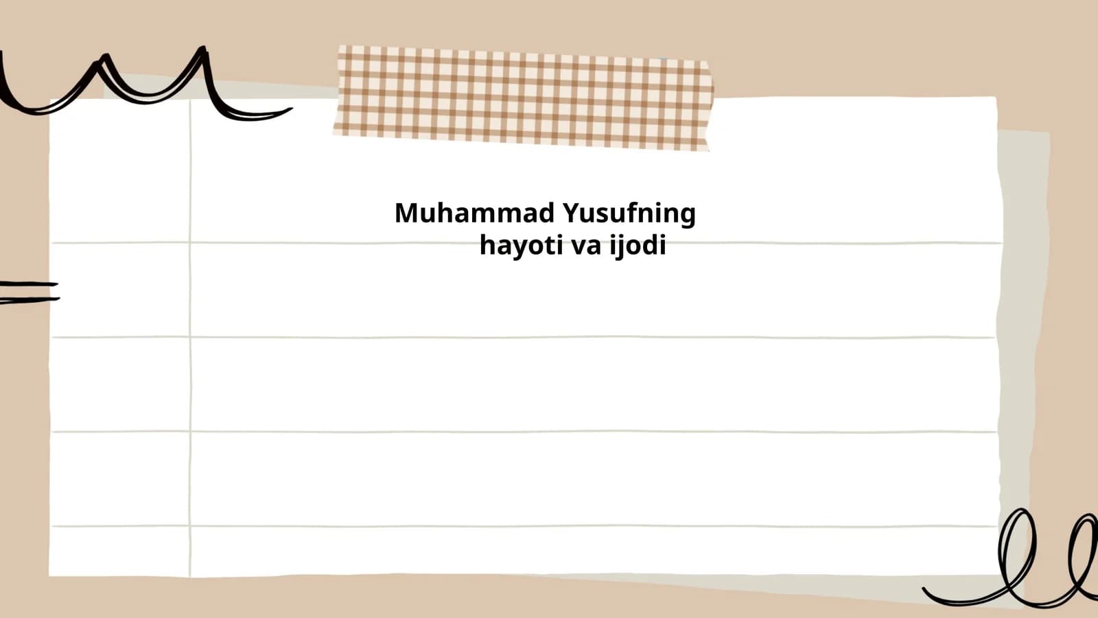 Muhammad Yusufning hayoti va ijodi