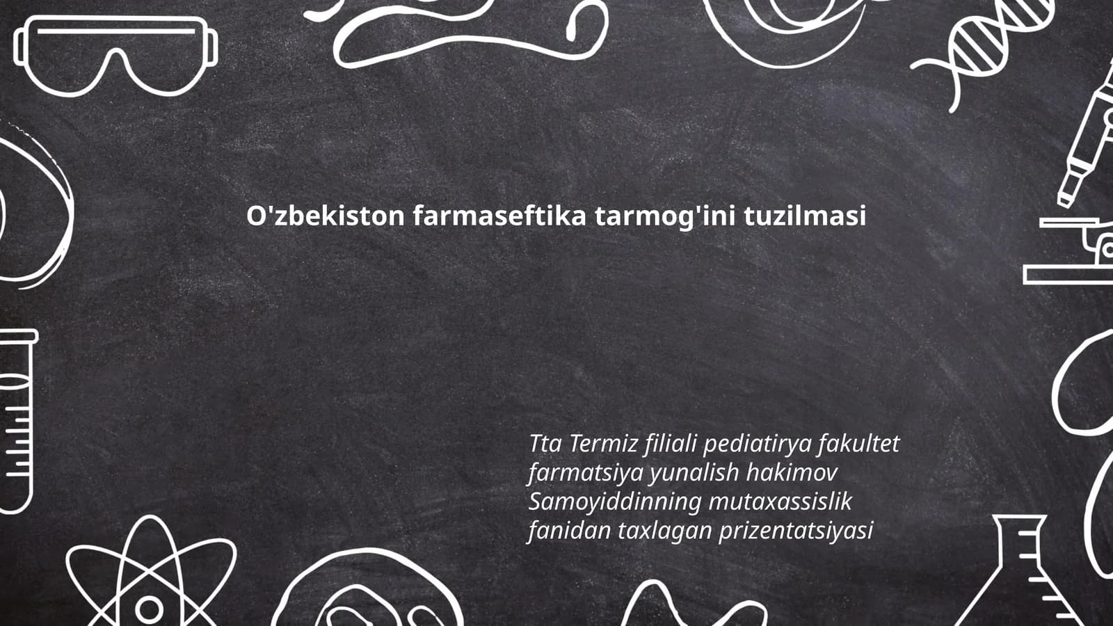 O'zbekiston farmaseftika tarmog'ini tuzilmasi