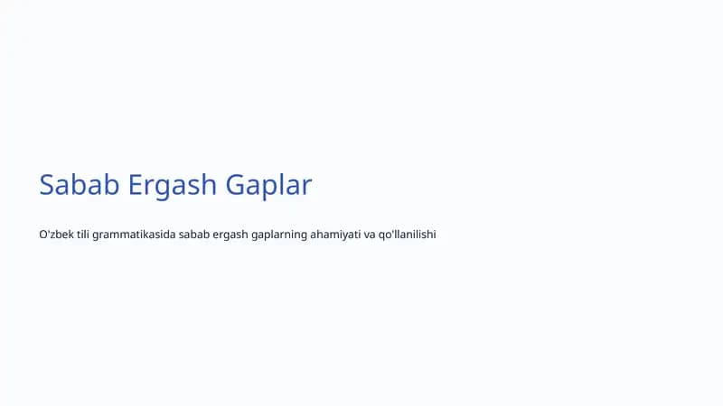Sabab Ergash Gaplar