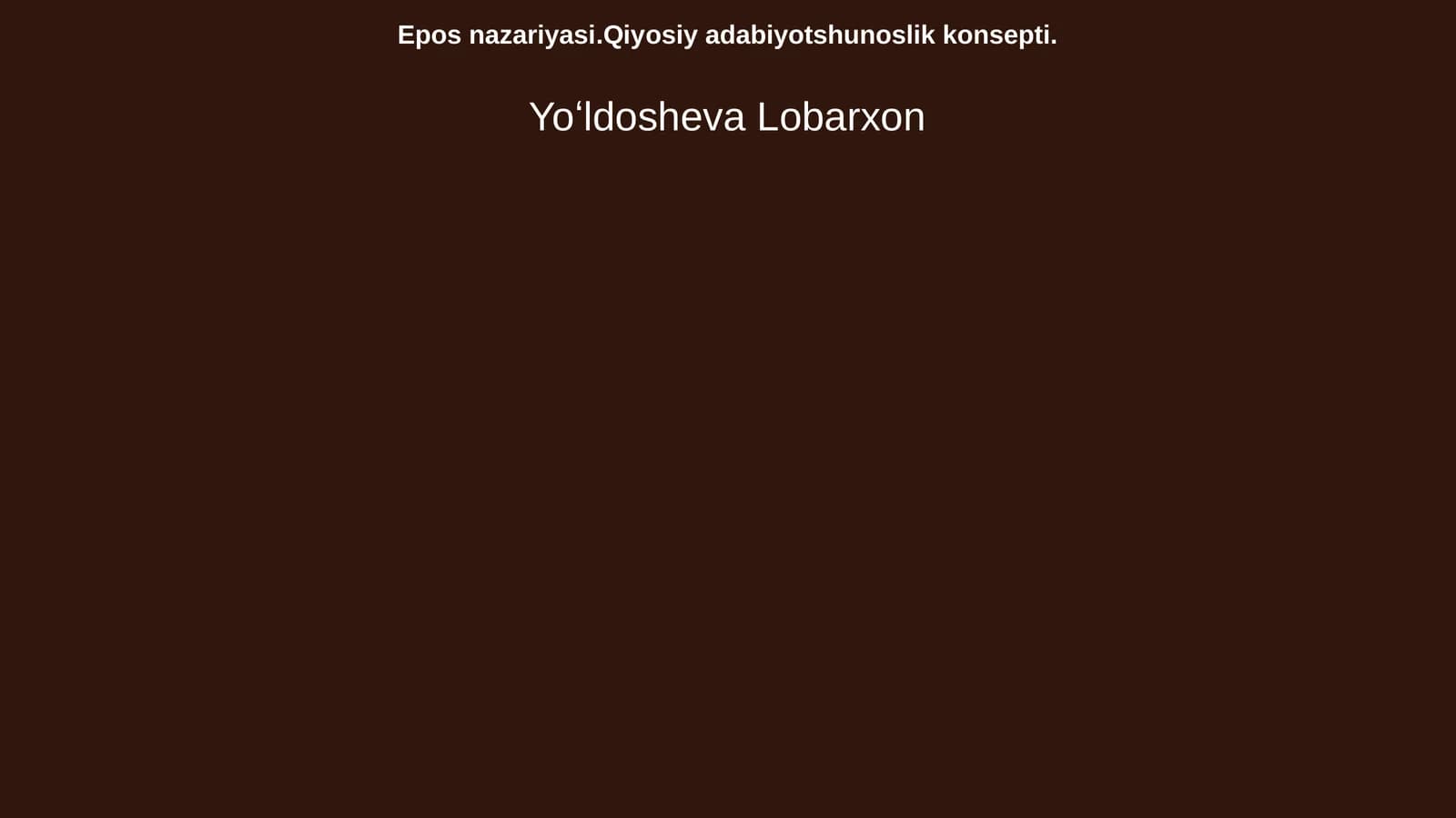 Epos nazariyasi
