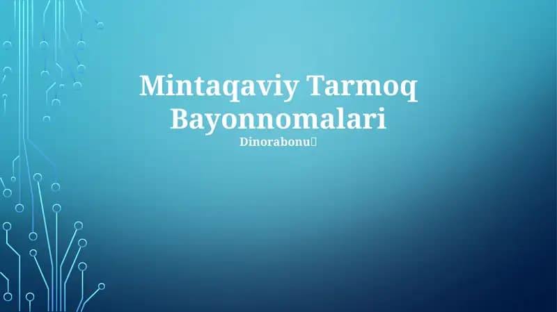 Mintaqaviy Tarmoq Bayonnomalari