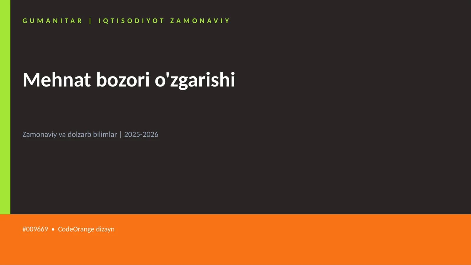 Mehnat bozori o'zgarishi