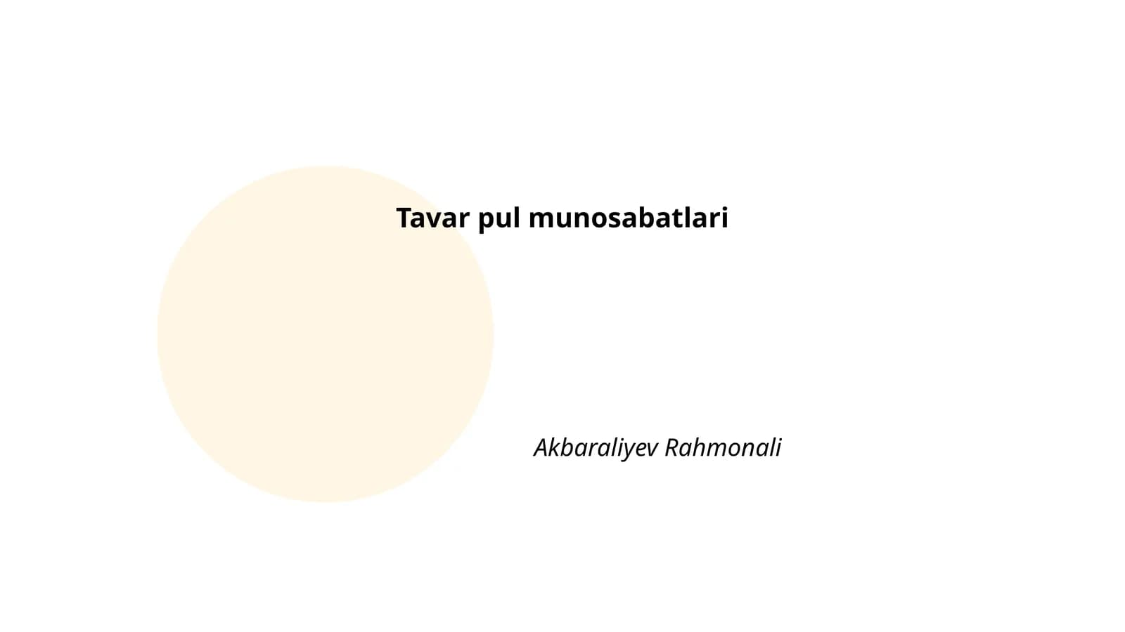 Tavar pul munosabatlari