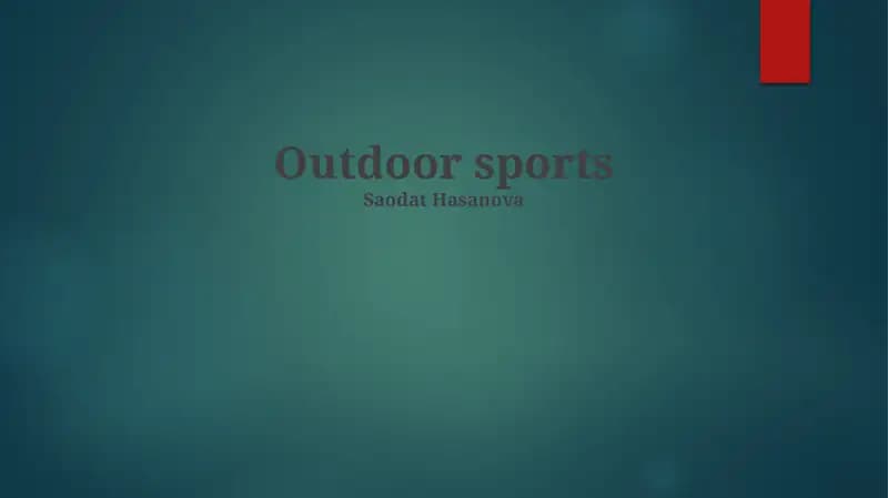 Outdoor sports