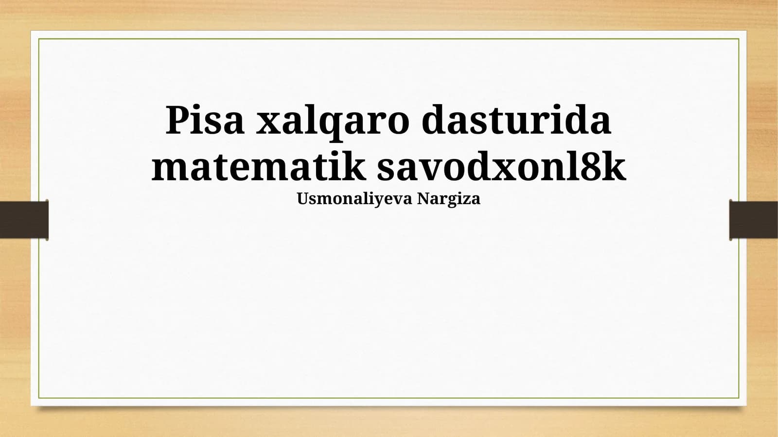 PISA Matematik Savodxonligi Dasturi