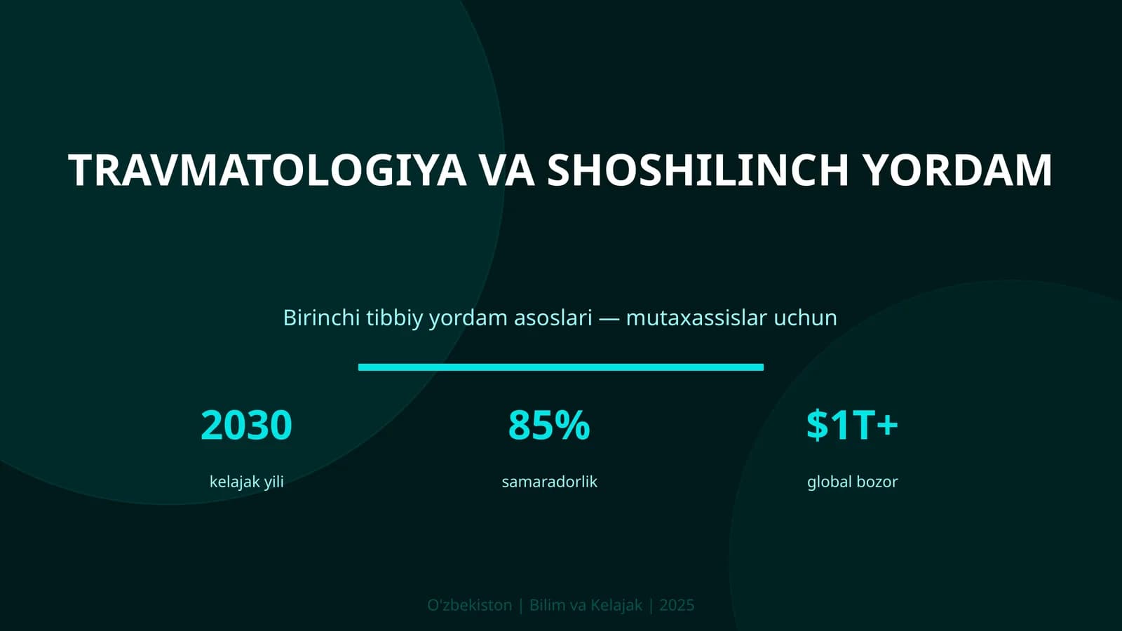 Travmatologiya va shoshilinch yordam