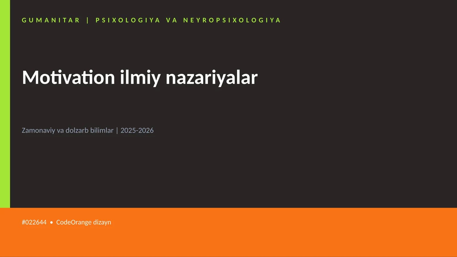 Motivation ilmiy nazariyalar