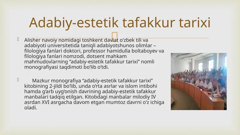 Adabiy-estetik tafakkur tarixi