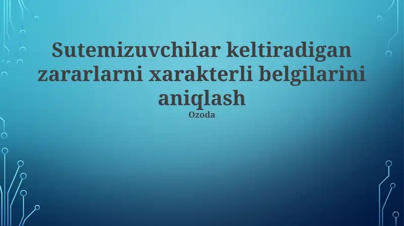 Zararni aniqlash va birinchi tibbiy yordam
