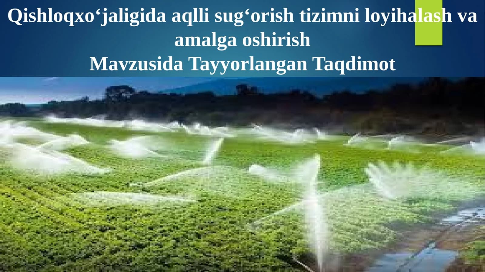 Aqlli sugʻorish tizimlari