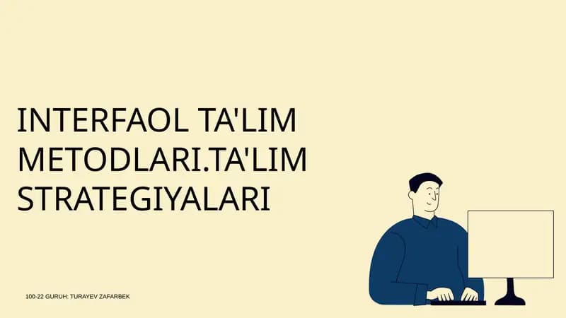 Interfaol Ta'LIM Metodlari.Ta'LIM STRATEGIYALARI