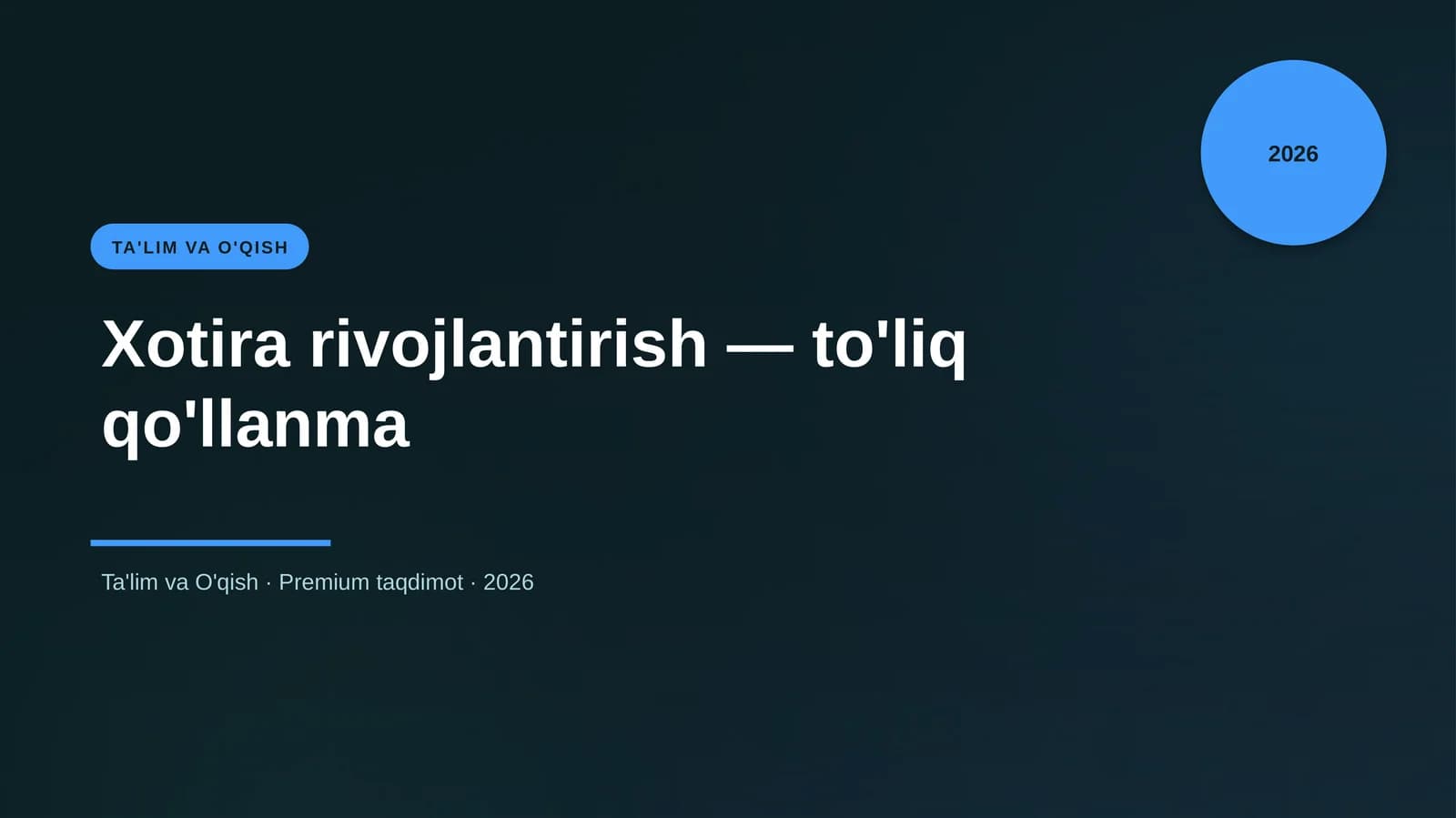 Xotira rivojlantirish — to'liq qo'llanma