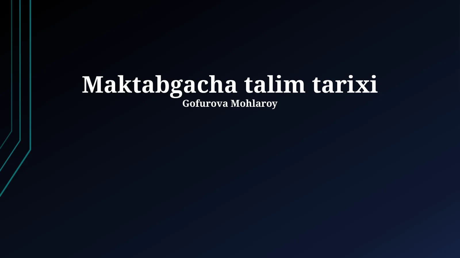 Maktabgacha talim tarixi