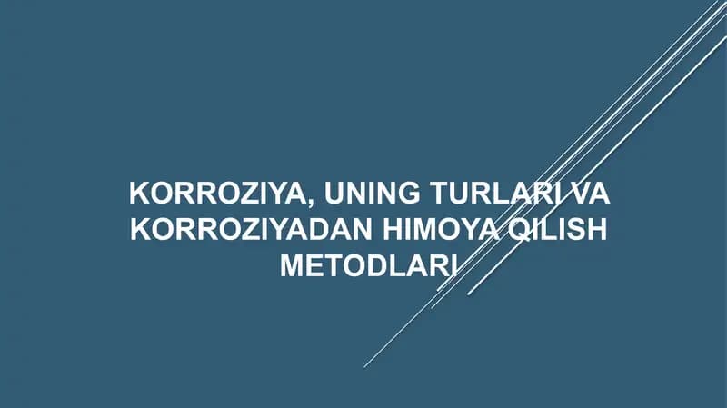 Neft va gaz quvurlari korroziyasi