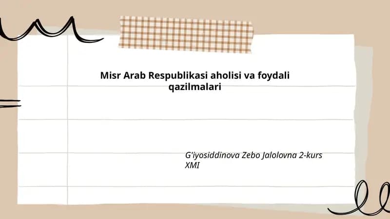 Misr Arab Respublikasi aholisi va foydali qazilmalari
