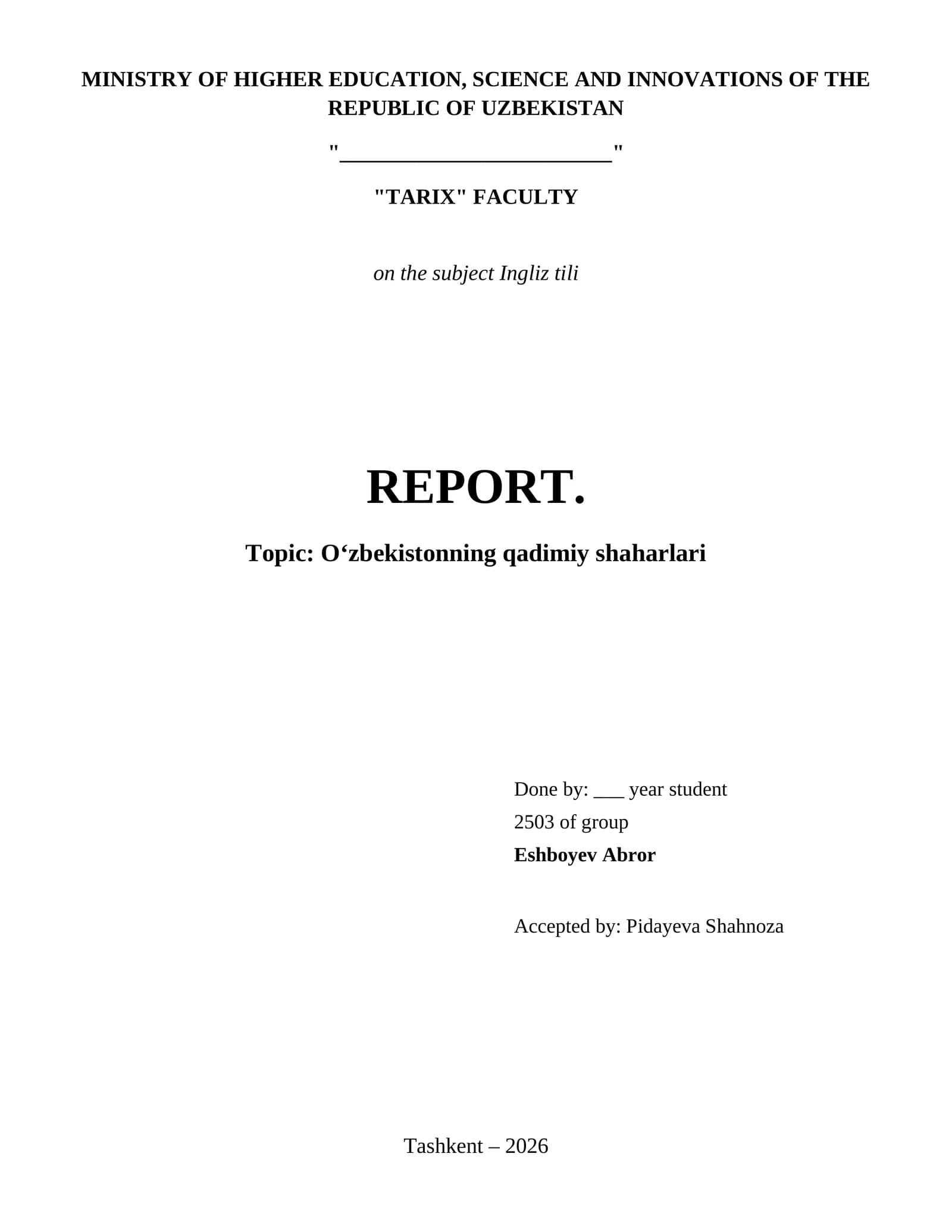 Oʻzbekistonning qadimiy shaharlari