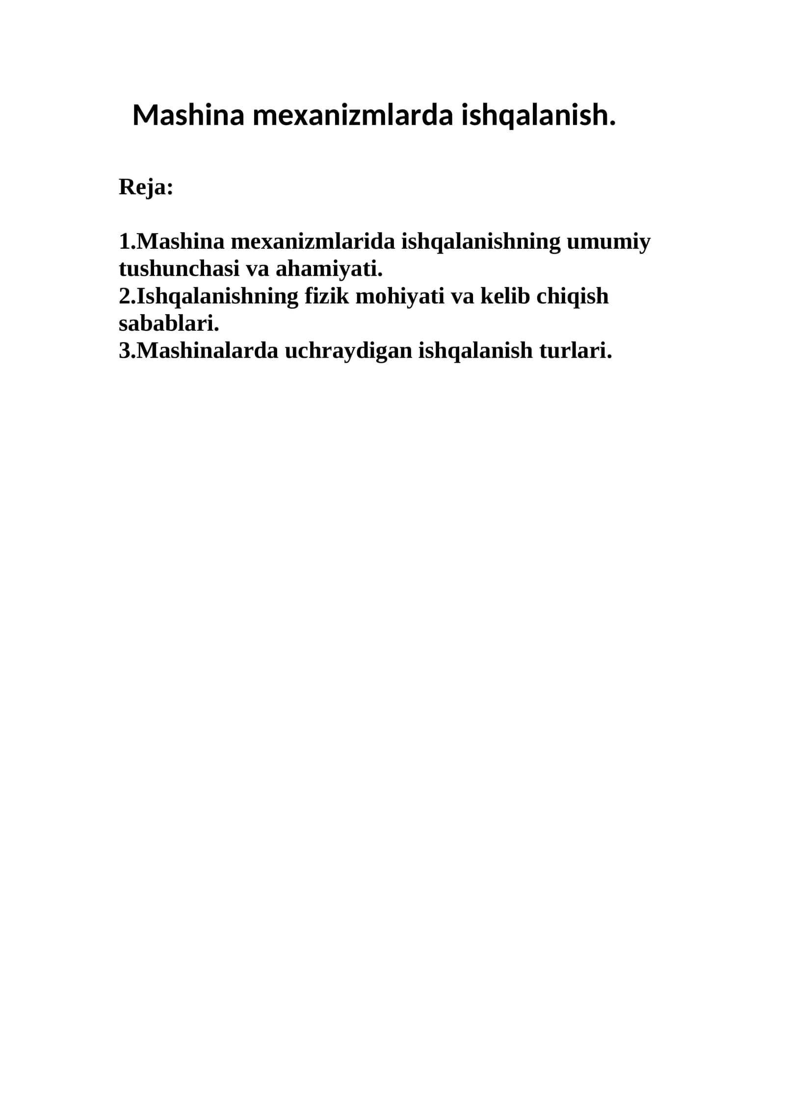 Mashina mexanizmlarda ishqalanish