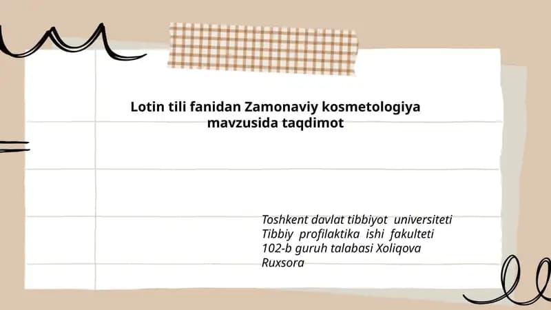Zamonaviy kosmetologiya