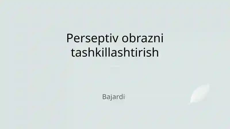 Perseptiv obrazni tashkillashtirish