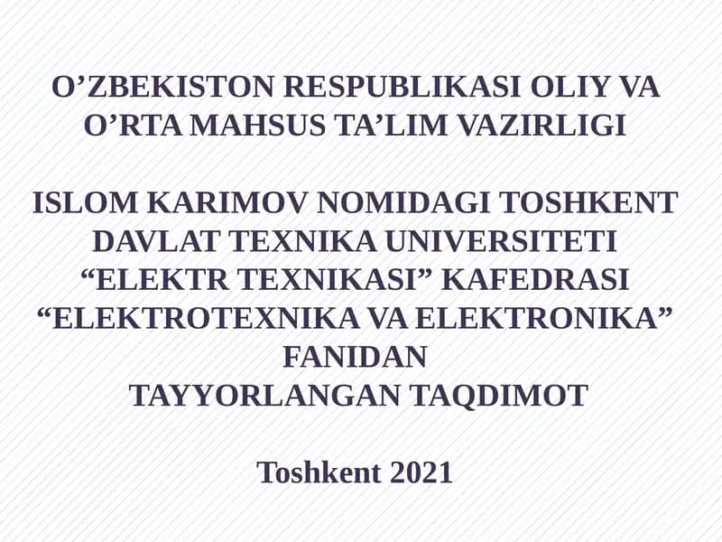 SINUSOIDAL O‘ZGARUVCHAN TOK