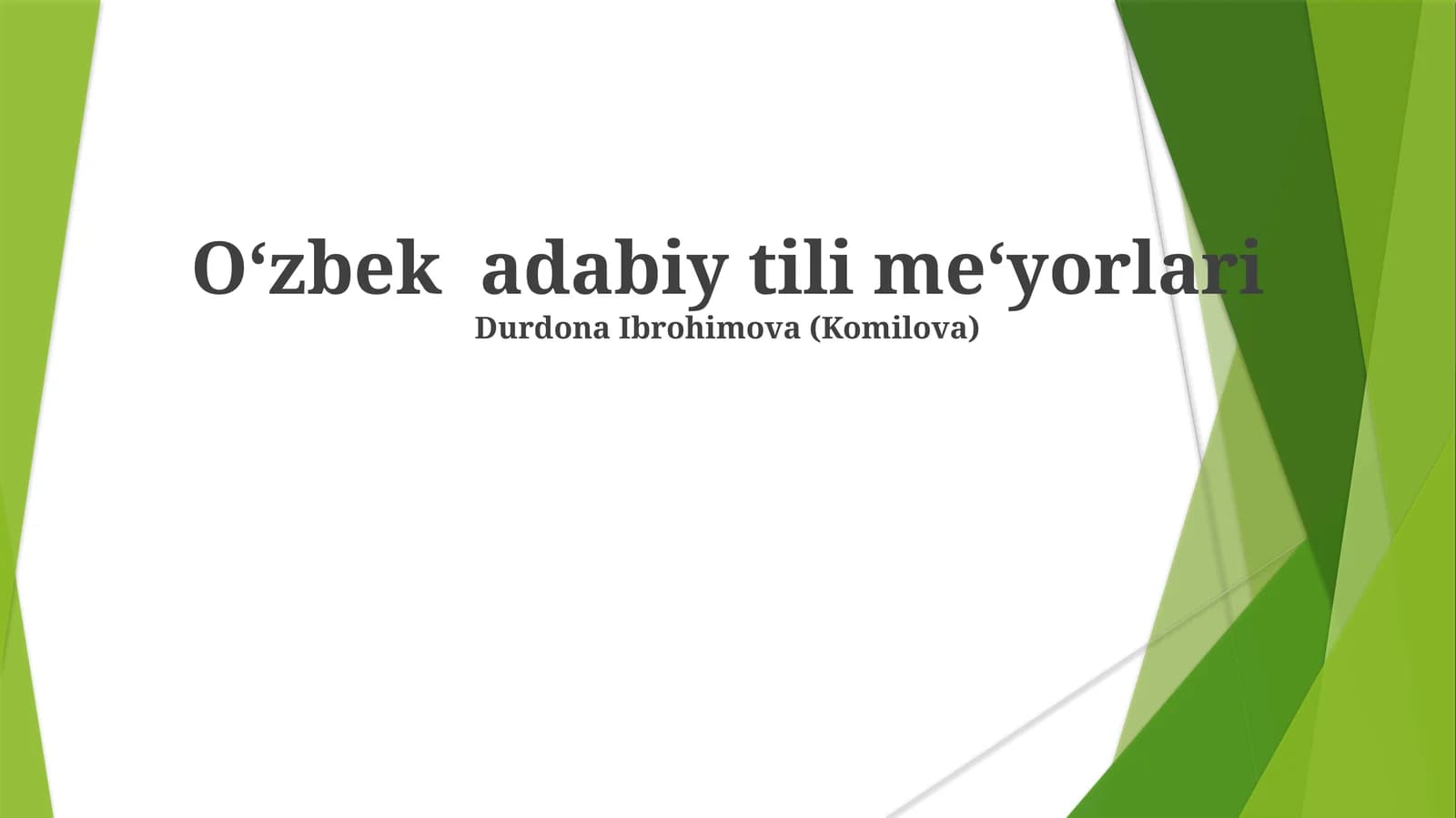 O‘zbek adabiy tili me‘yorlari