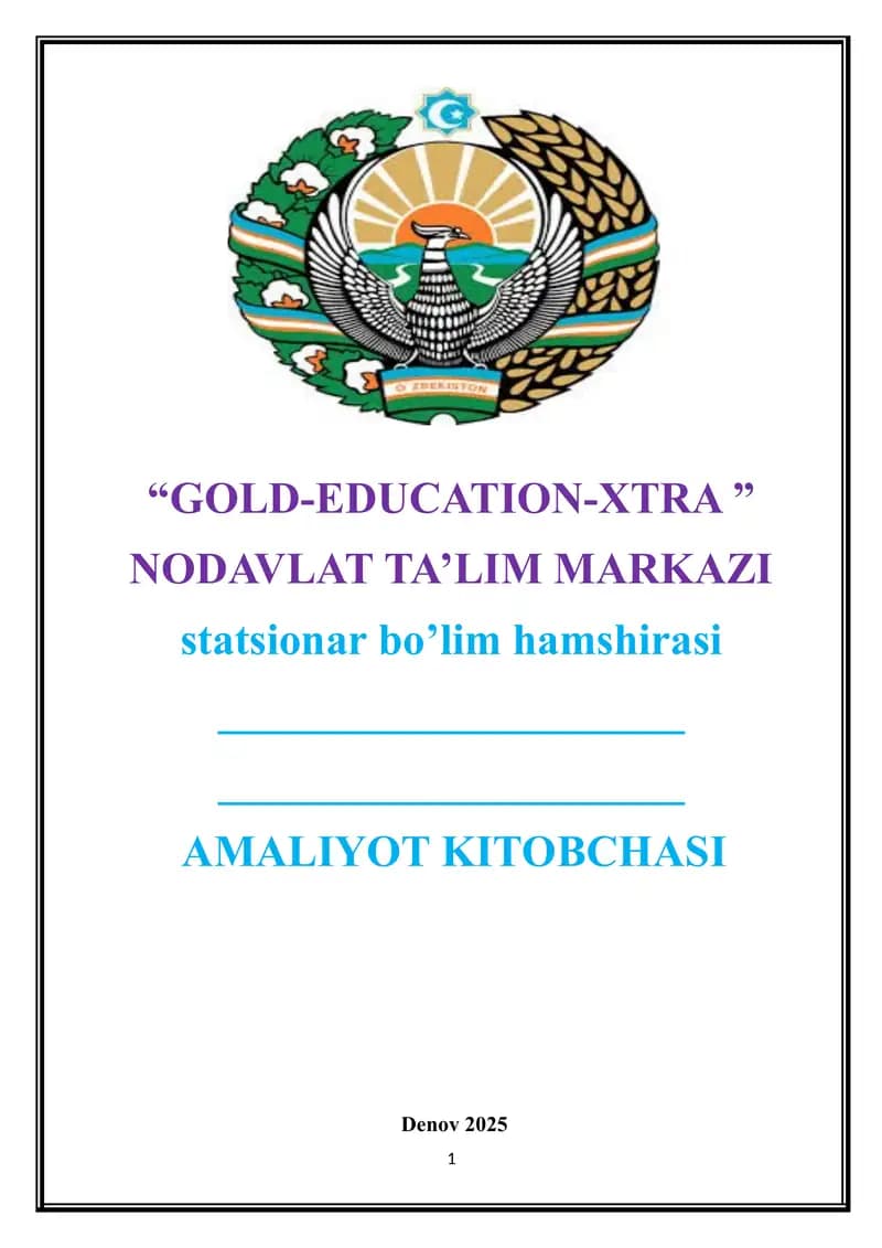Hamshiralar uchun ish jarayonidagi savol-javoblar to‘plami