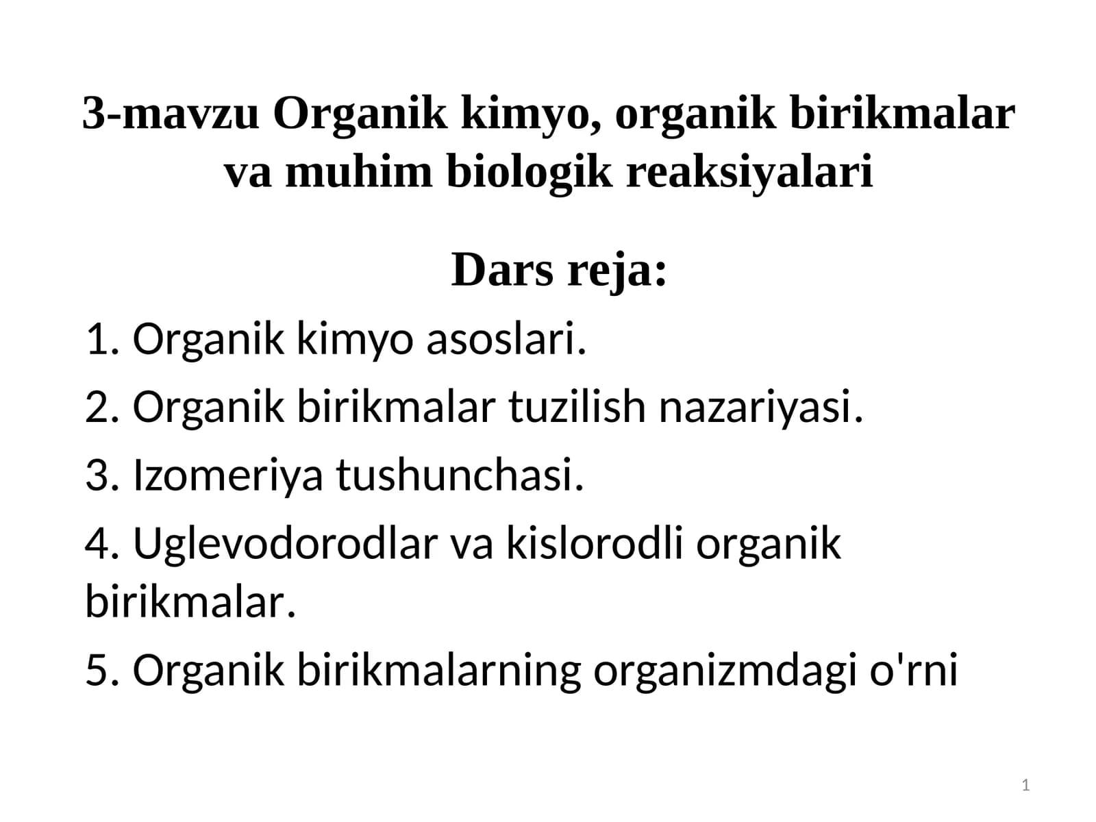 Organik kimyoviy birikmalar
