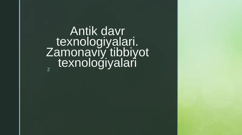 Antik davr texnologiyalari