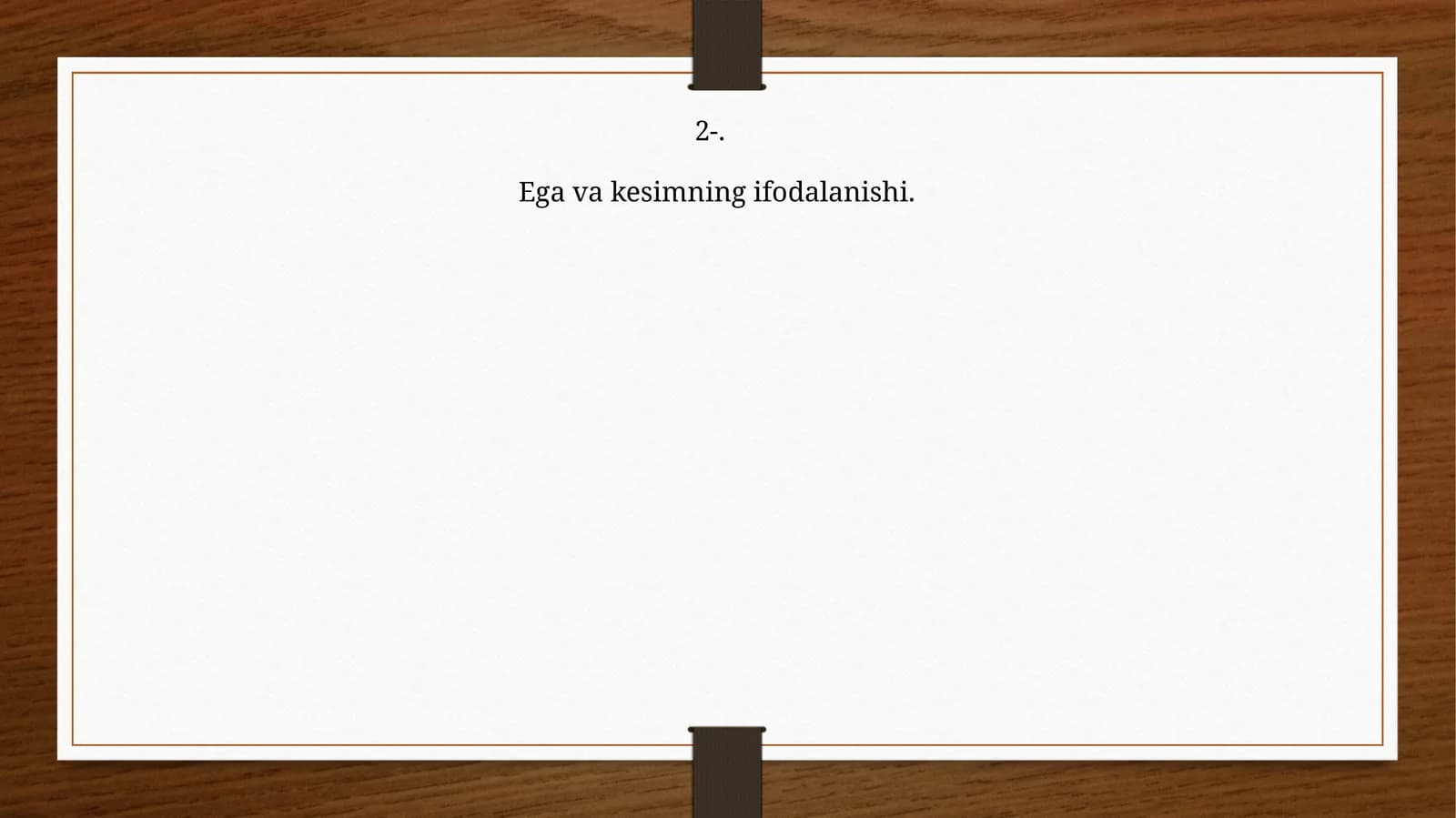 Ega va kesimning ifodalanishi